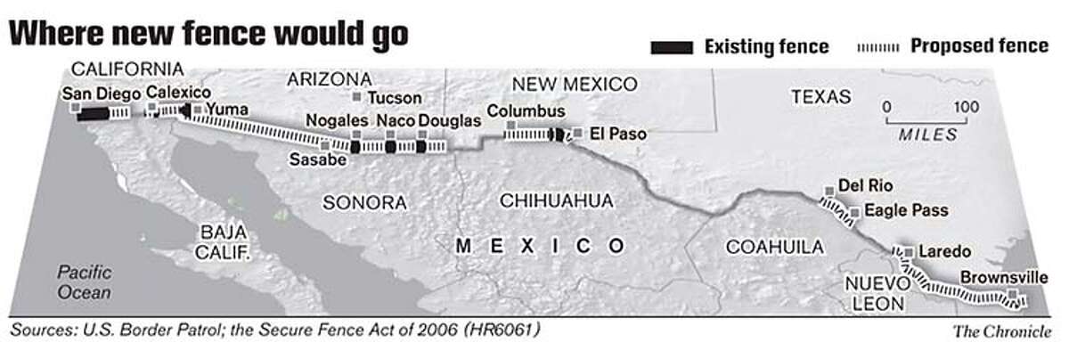Where New Fence Would Go. Chronicle Graphic