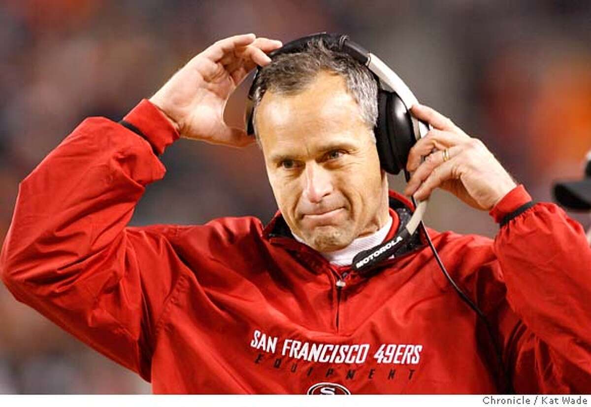 NINERS31_OT_0200_KW_.jpg Things begin to change for The San Francisco 49ers Head Coach Mike Nolan in overtime during the game against the Denver Broncos in Denver, Colorado at the Invesco Field at Mile High on December 31, 2006. The niner's won 26 to 23 Kat Wade/The Chronicle Ran on: 01-03-2007 The 49ers Mike Nolan expects hard-fought wins such as Sundays over Denver to be the rule, not the exception, in the 2007 season. The 49ers are in a favorable position to improve their personnel after a 7-9 season.
