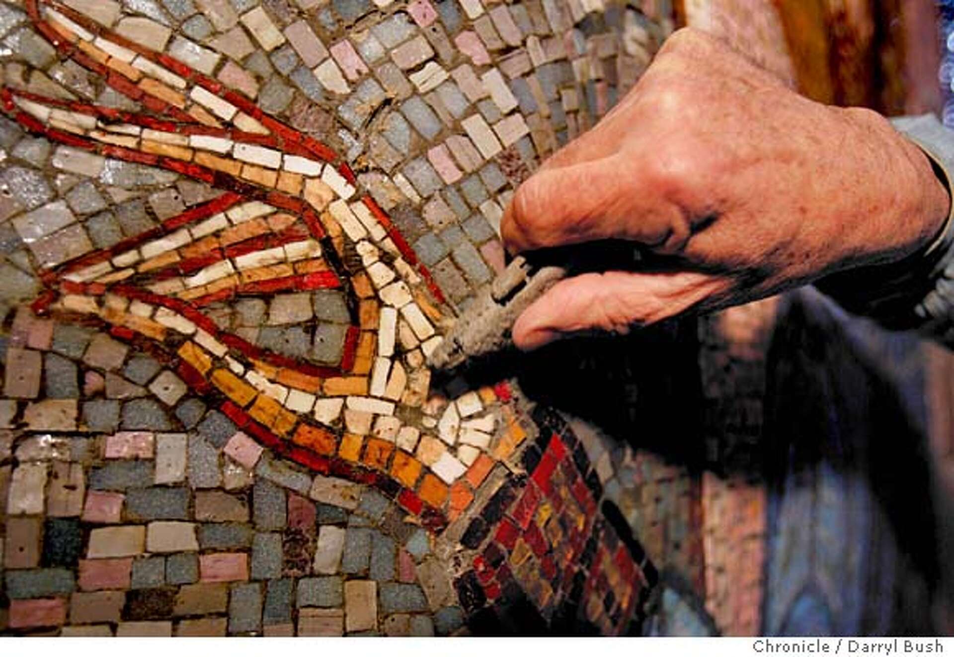 Mosaic saints on high / Artist's ongoing project building Greek