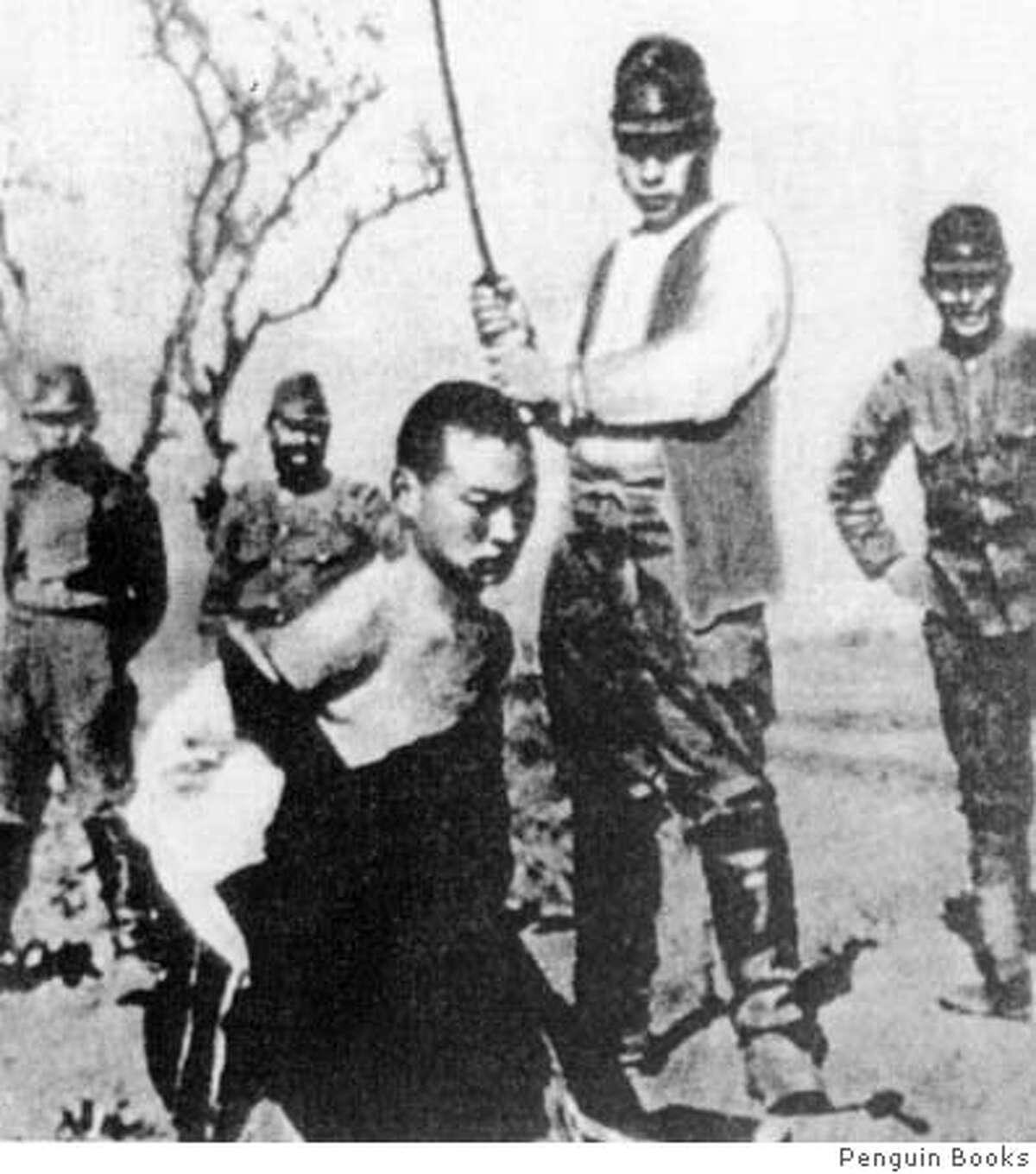 Chang20 In Nanking the Japanese turned murder into sport. Note the smiles on the Japanese in the background. (Revolutionary Documents, Taipei/Penguin Books Datebook#Datebook#Chronicle#11/20/2004#ALL#Advance##0422474067