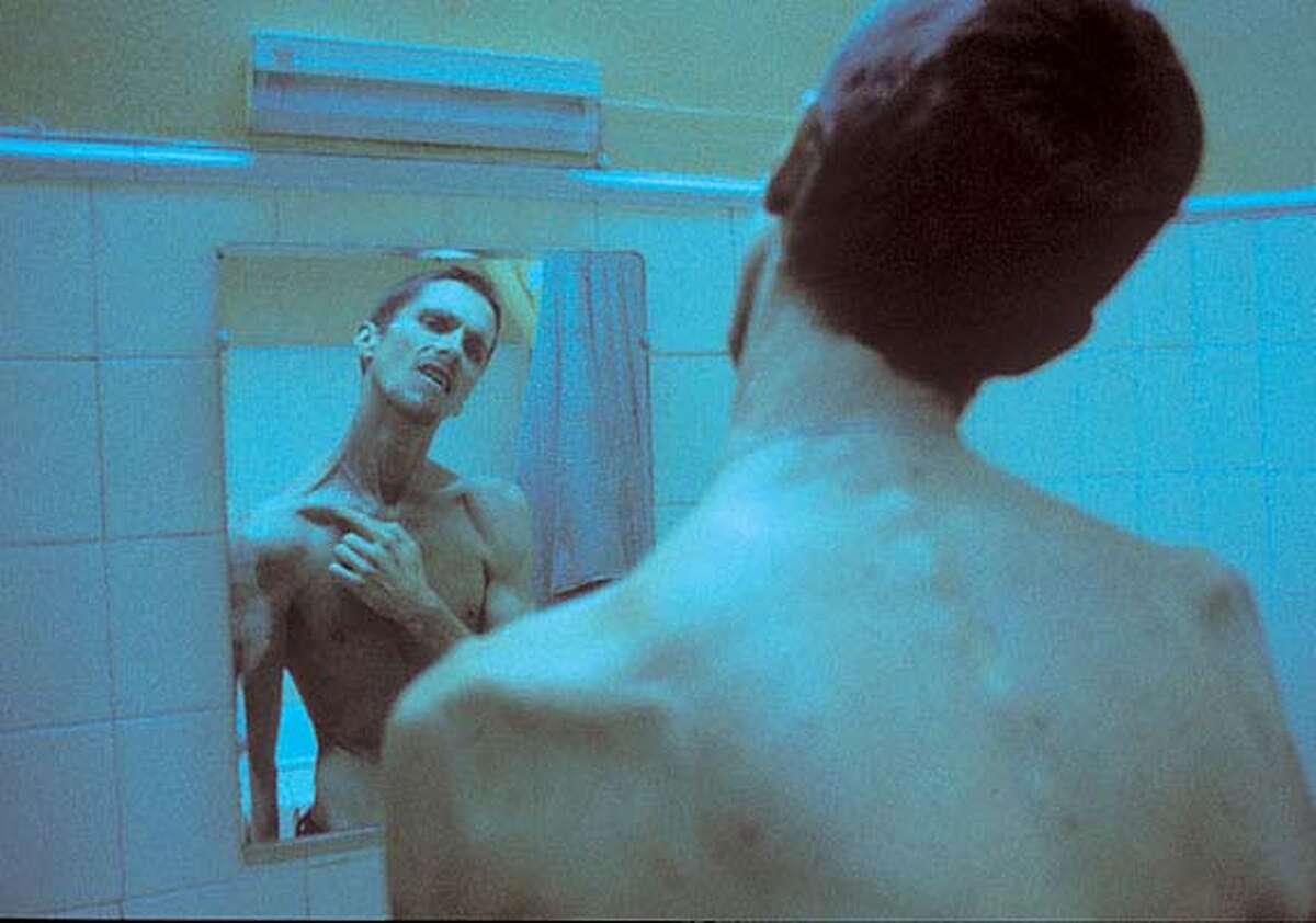 THIS PHOTO IS SUPPOSED TO BE VERY BLUE Christian Bale in the movie The Machinist. Datebook#Datebook#SundayDateBook#11-21-2004#ALL#Advance##0422432516