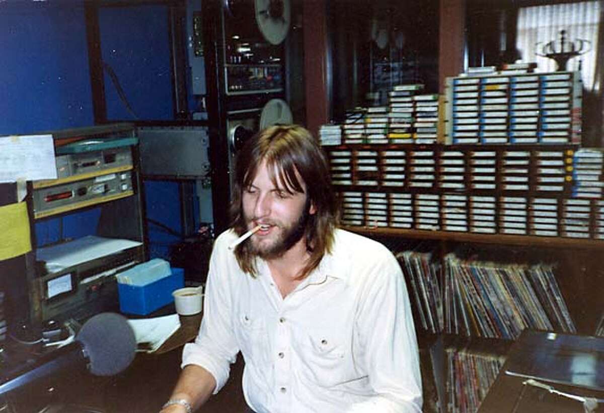 1981: Bennett at the KROQ studios in Los Angeles, when he was a long-haired deep-voiced lady's man. Photo courtesy of Fran Bennett