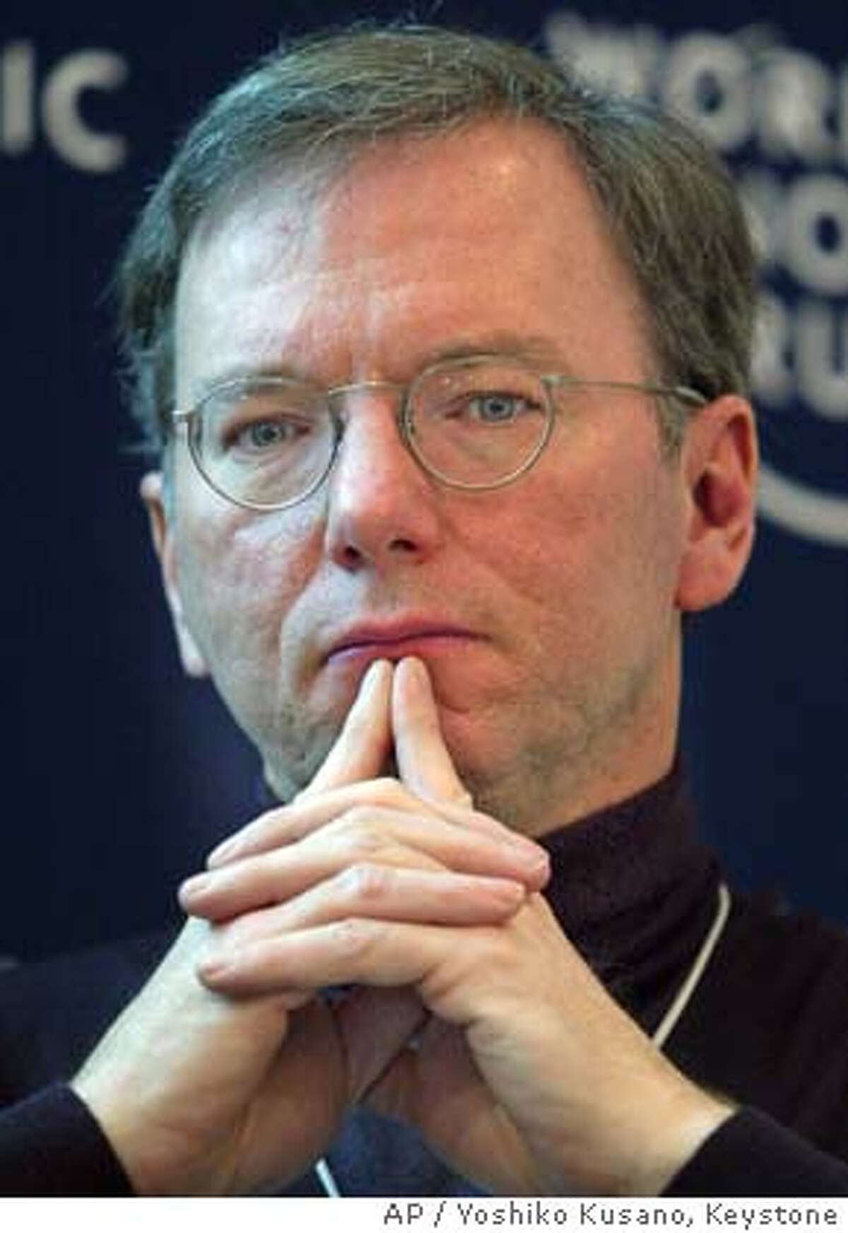 Eric Schmidt, CEO of Google, USA, participates in a panel session at the Annual Meeting of the World Economic Forum in Davos, Switzerland, Friday, Jan. 23, 2004. (AP Photo/ Keystone, Yoshiko Kusano) Ran on: 12-02-2004 Eric Schmidt, Googles chief executive, is pleased with the IPOs run-up. Ran on: 04-09-2005 The painted ladies are on a journey north to Canada. Ran on: 04-09-2005 The painted ladies are on a journey north to Canada.