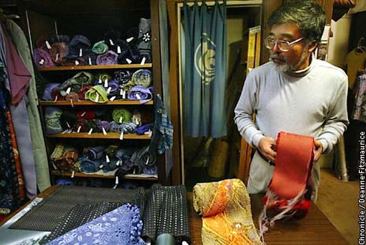 KASURIB-C-23JAN03-MT-DF Koji Wada, owner, Kasuri Dyeworks in Berkeley. They will be closing their doors for retirement. They specialize in exquisite Japanese fabrics. CHRONICLE PHOTO BY DEANNE FITZMAURICE
