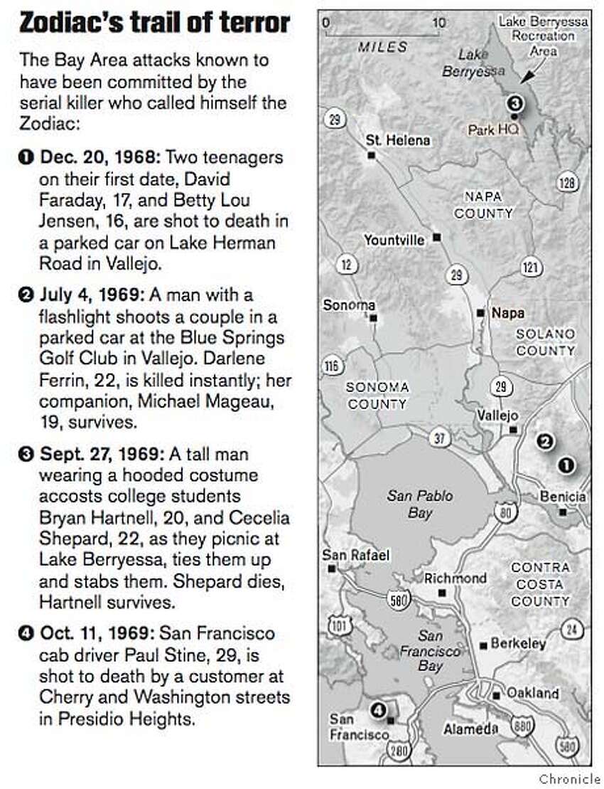 Zodiac Killer Killings Map