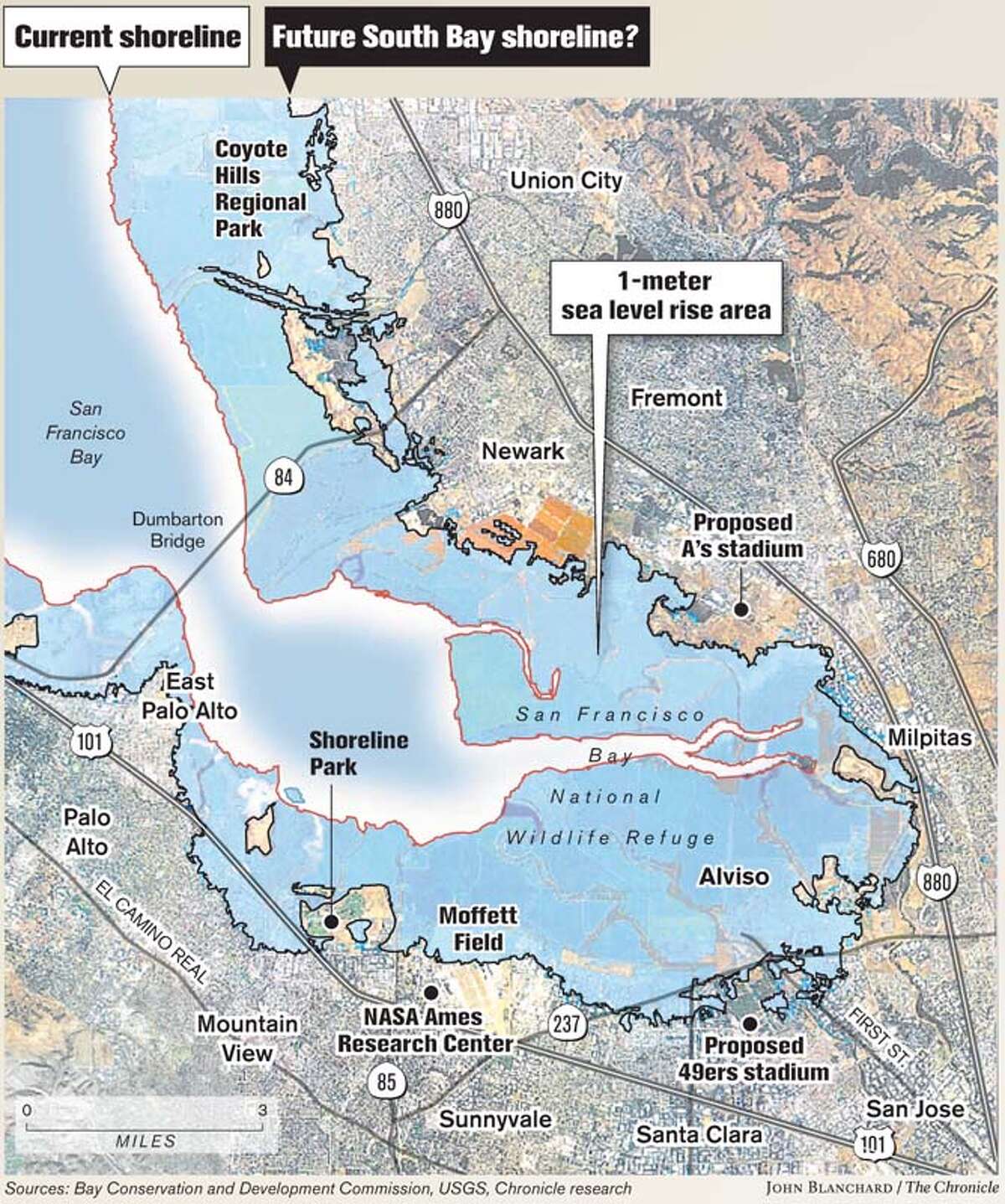 CONSEQUENCES OF A RISING BAY / GLOBAL WARMING: New set of maps reveals ...