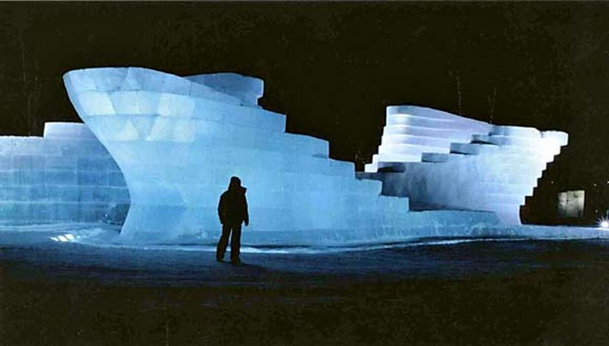 From the book "Snow Show" Images of projects done by artist Cai Guo-Qiang and architect Zana Hadid