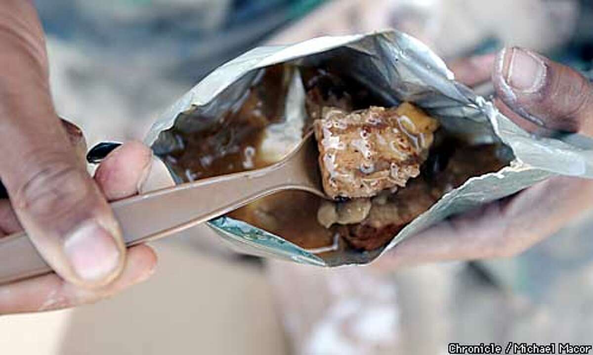 MRE's have come along way. A close up of the Grilled Beefsteak with Mushrooms. by Michael Macor/The Chronicle
