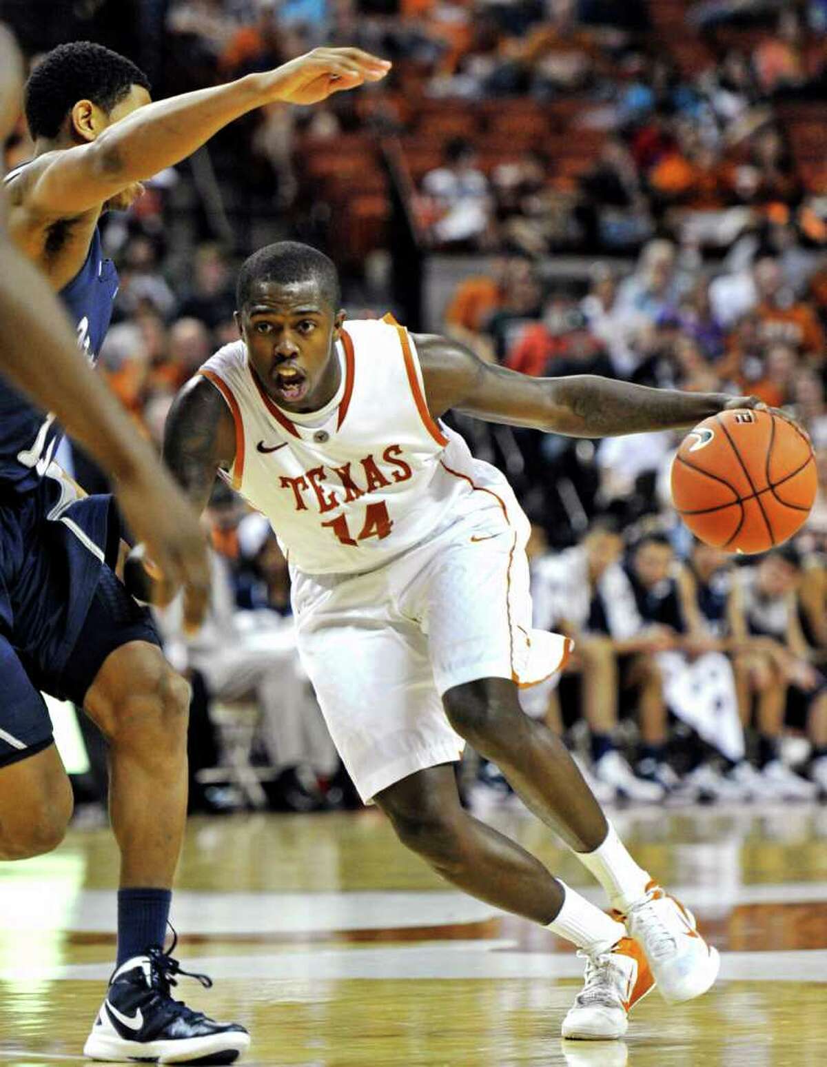 Guard J'Covan Brown and the Longhorns hope to snap a two-game losing streak when they meet No. 7 Kansas on Saturday in Austin.