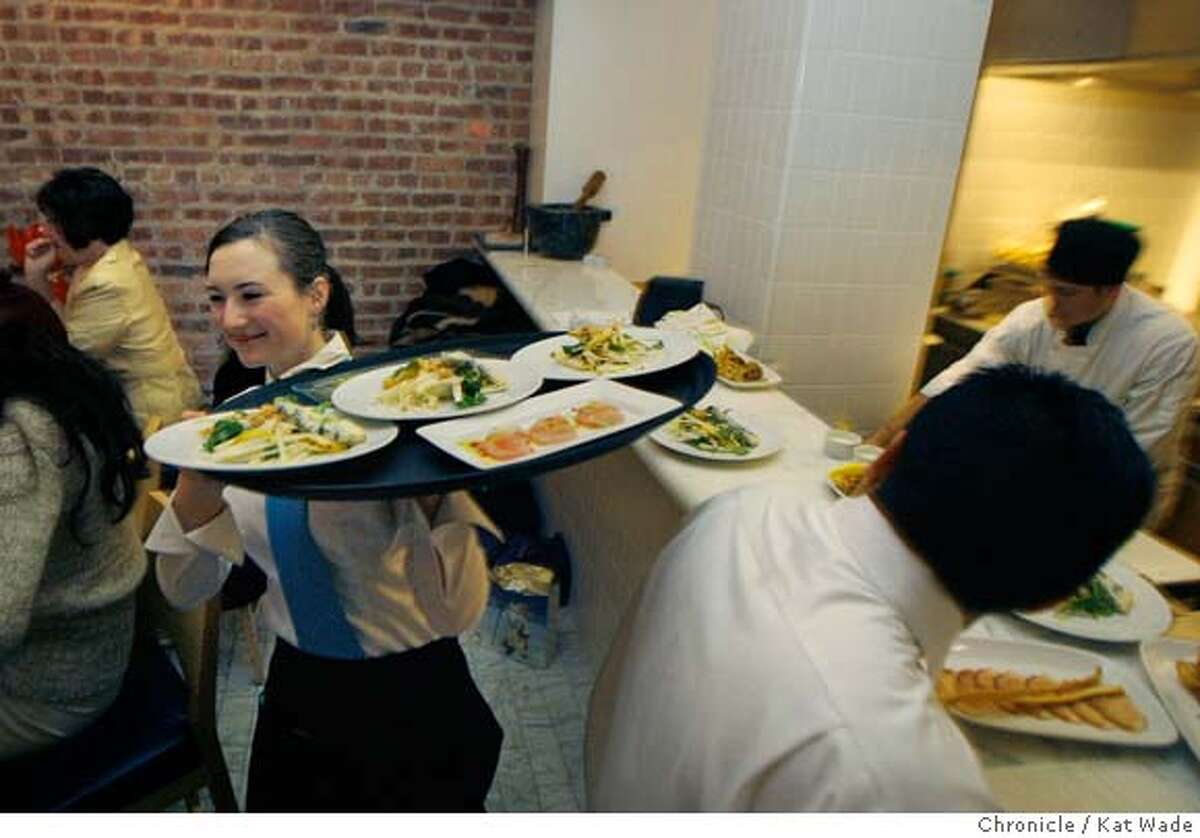 �d.07PERBACCO_0050_KW_.jpg Staff hustles and bustles to serve a full house for dinner at Perbacco, Ristorante and Bar Wednesday evening December 20, 2006 in San Francisco co-owned by chef/owner Staffan (CQ) Terje and owner Umberto Gibin (NOT PICTURED) Kat Wade/The Chronicle Mandatory Credit for San Francisco Chronicle and photographer, Kat Wade, Mags out