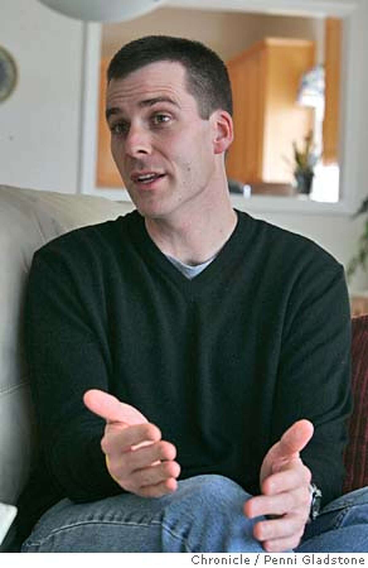 PETERSONXX041PG.JPG interview with jury foreman Steve Cardosi at home. The Peterson reporters are attempting to put together a tic toc of jury deliberations for later in the week. The San Francisco Chronicle, Penni Gladstone Photo taken on 12/15/04, in Half Moon Bay, CA.