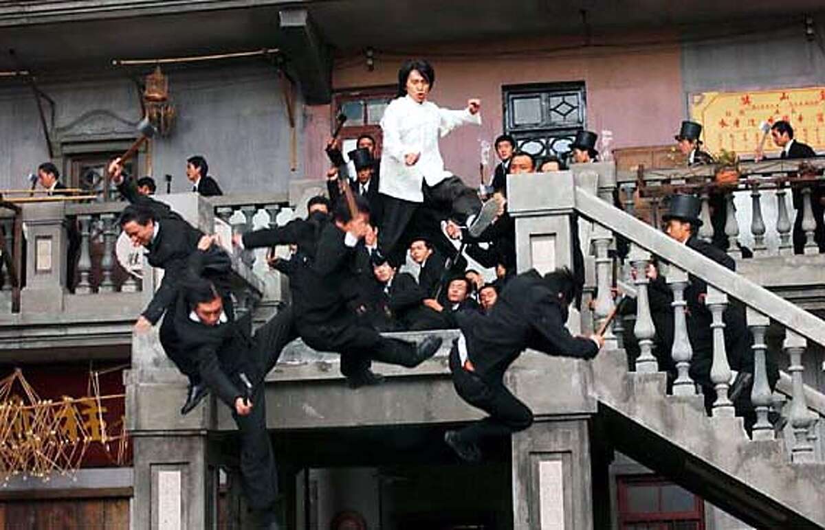 Stephen Chow blasts members of the Axe Gang in "Kung Fu Hustle." Photo by Saeed Adyani