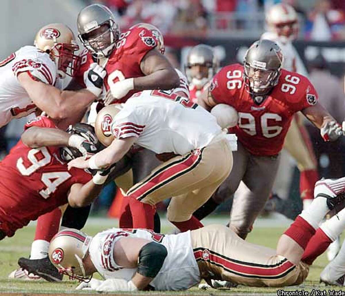 BIG PAIN, BIG GAIN / Tampa Bay puts the hurt on shorthanded 49ers