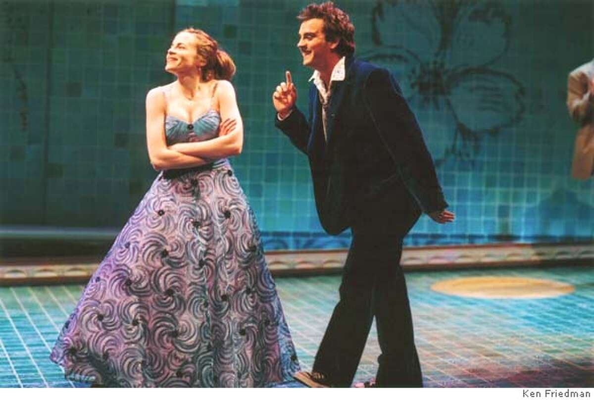 Maria Dizzia as Eurydice and Daniel Talbott as Orpheus in Sarah Ruhl�s award-winning play Eurydice playing at Berkeley Repertory Theatre.� Photo: Ken Friedman Datebook#Datebook#Chronicle#10/22/2004##Advance##0422420034
