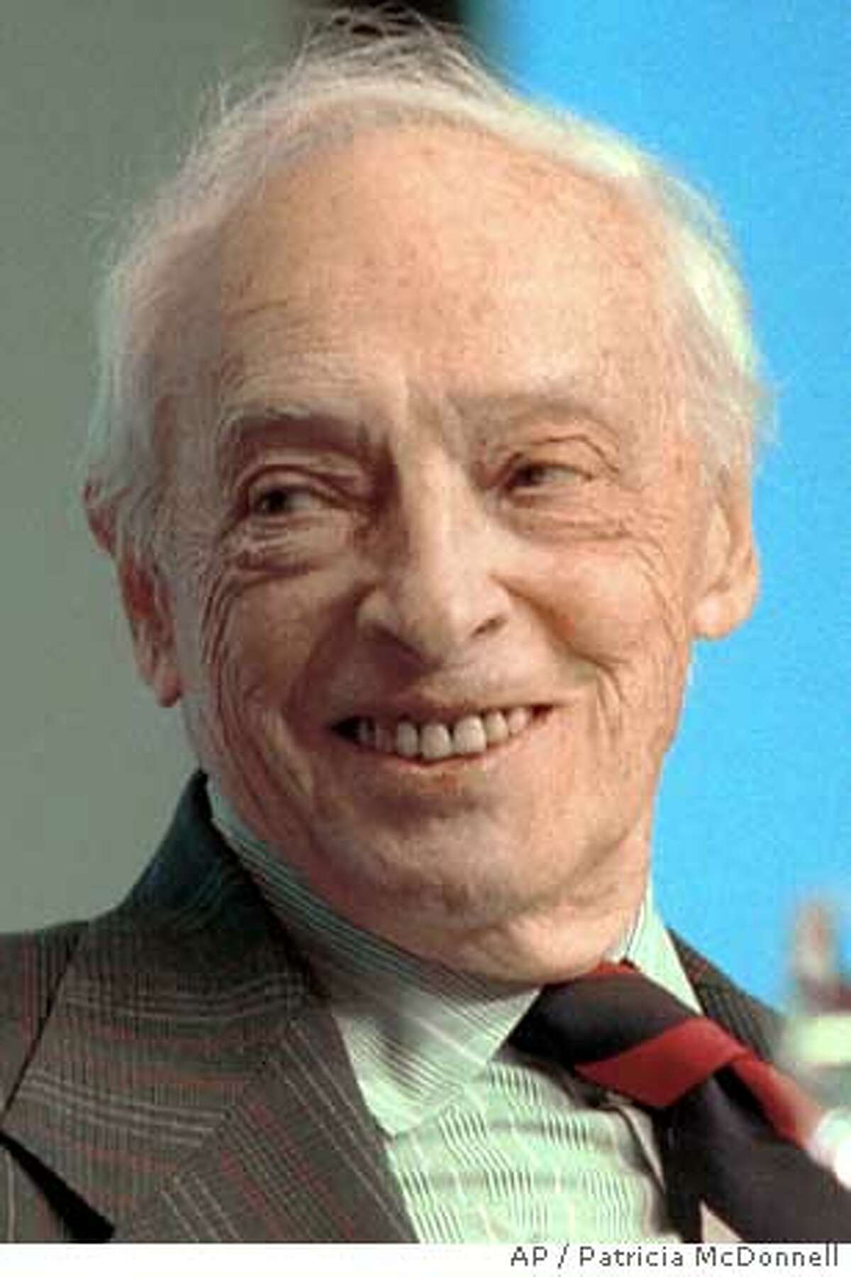 ** FILE ** This is a 1999 file photo of author Saul Bellow during a writers conference in Boston. Nobel laureate Bellow, a master of comic melancholy who in "Herzog," "Humboldt's Gift" and other novels both championed and mourned the soul's fate in the modern world, died Tuesday, April 5, 2005. He was 89. (AP Photo/Patricia McDonnell) Ran on: 04-13-2005 Pope John Paul II, Saul Bellow and Monacos Prince Rainier III (at left).