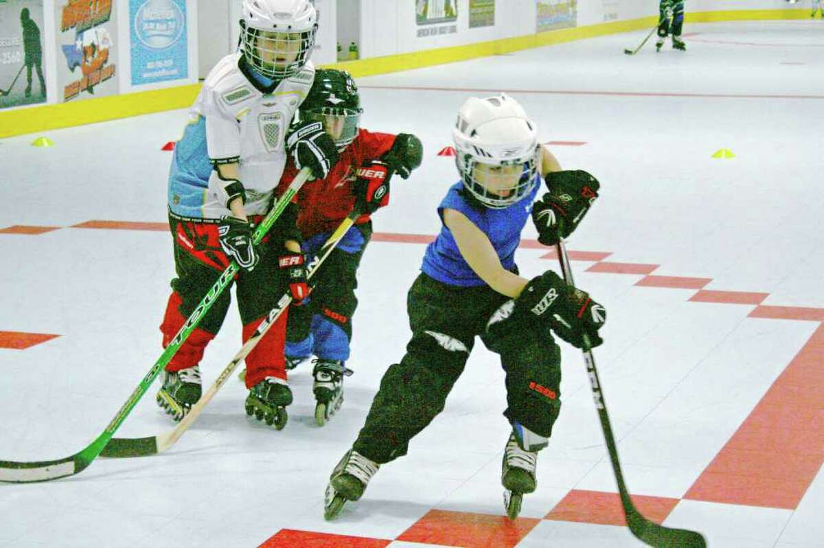 Roller hockey Kids learn basics quickly