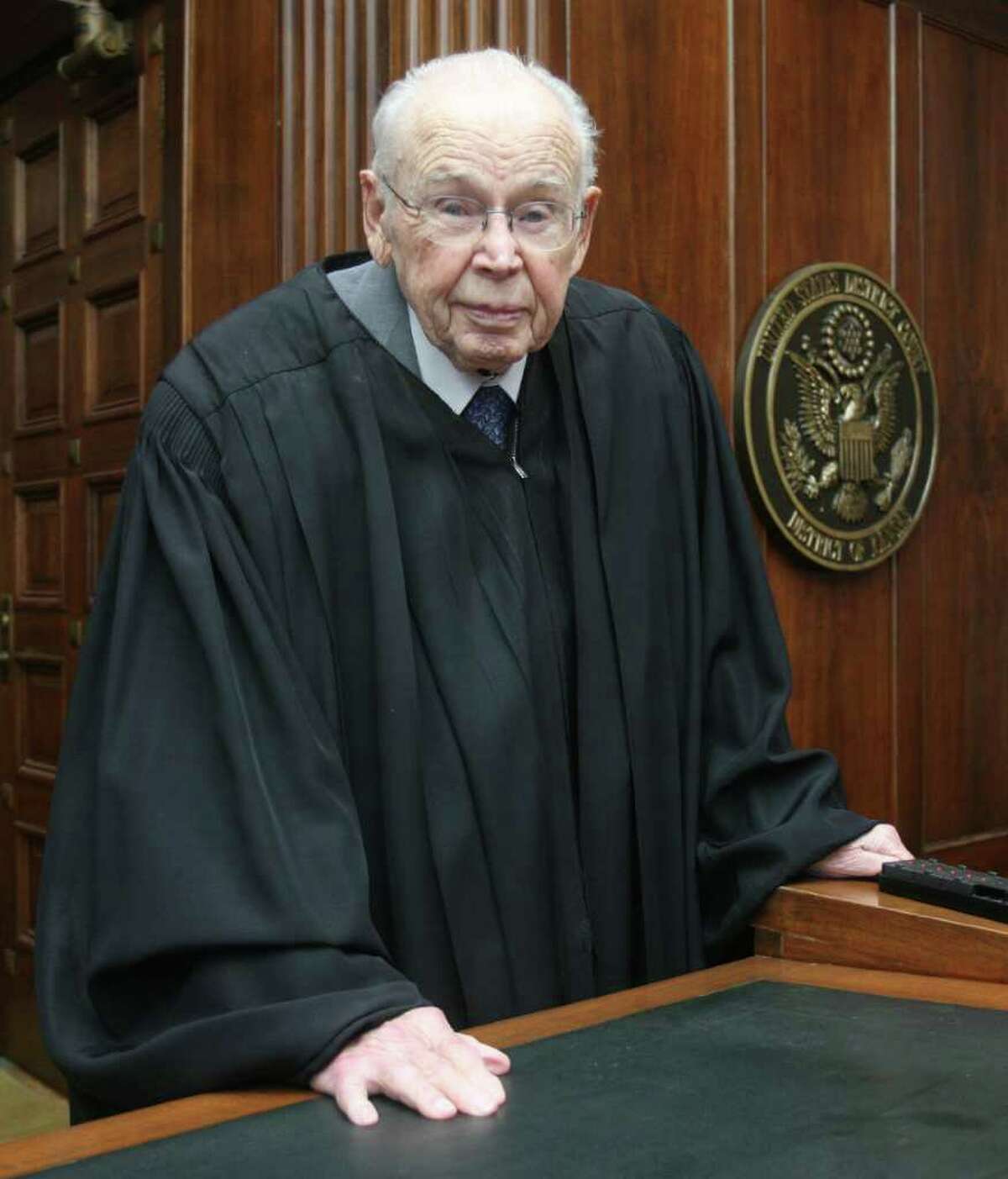 U.S. Federal District Judge Wesley Brown, seen here in 2007, took his lifetime judicial appointment seriously but had a sense of humor about himself.