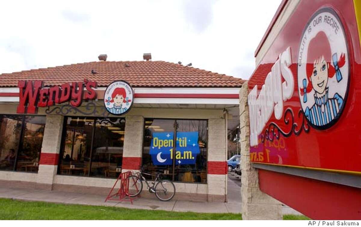 The exterior of a Wendy's restaurant in San Jose, Calif., is shown Thursday, March 24, 2005. A woman bit into a portion of a human finger while eating a bowl of chili at this Wendy's fast food restaurant in San Jose, health officials said. Officials said the fingertip contained part of a manicured nail. The woman, who asked officials not to identify her, immediately spit it out, Santa Clara County Health Officer Martin Fenstersheib said. Wendy's spokesman Joe Desmond said the company was cooperating with the investigation. (AP Photo/Paul Sakuma)