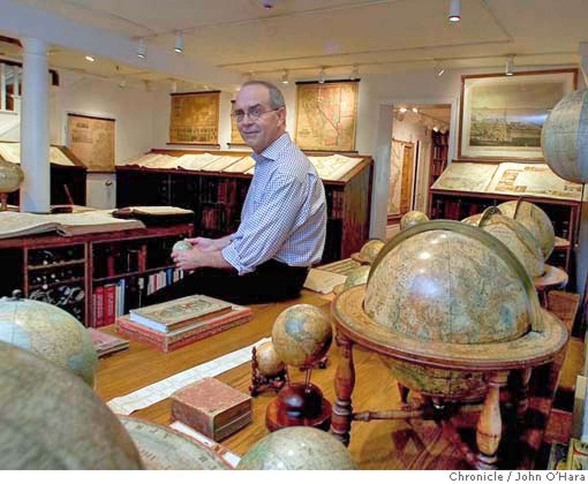 San Francisco, CA David Rumsey, has a collection of maps 150,000 plus. A web site that is beyond words, a production office for high resolution scans of maps. And a libary of maps and books. Photo/John O'Hara