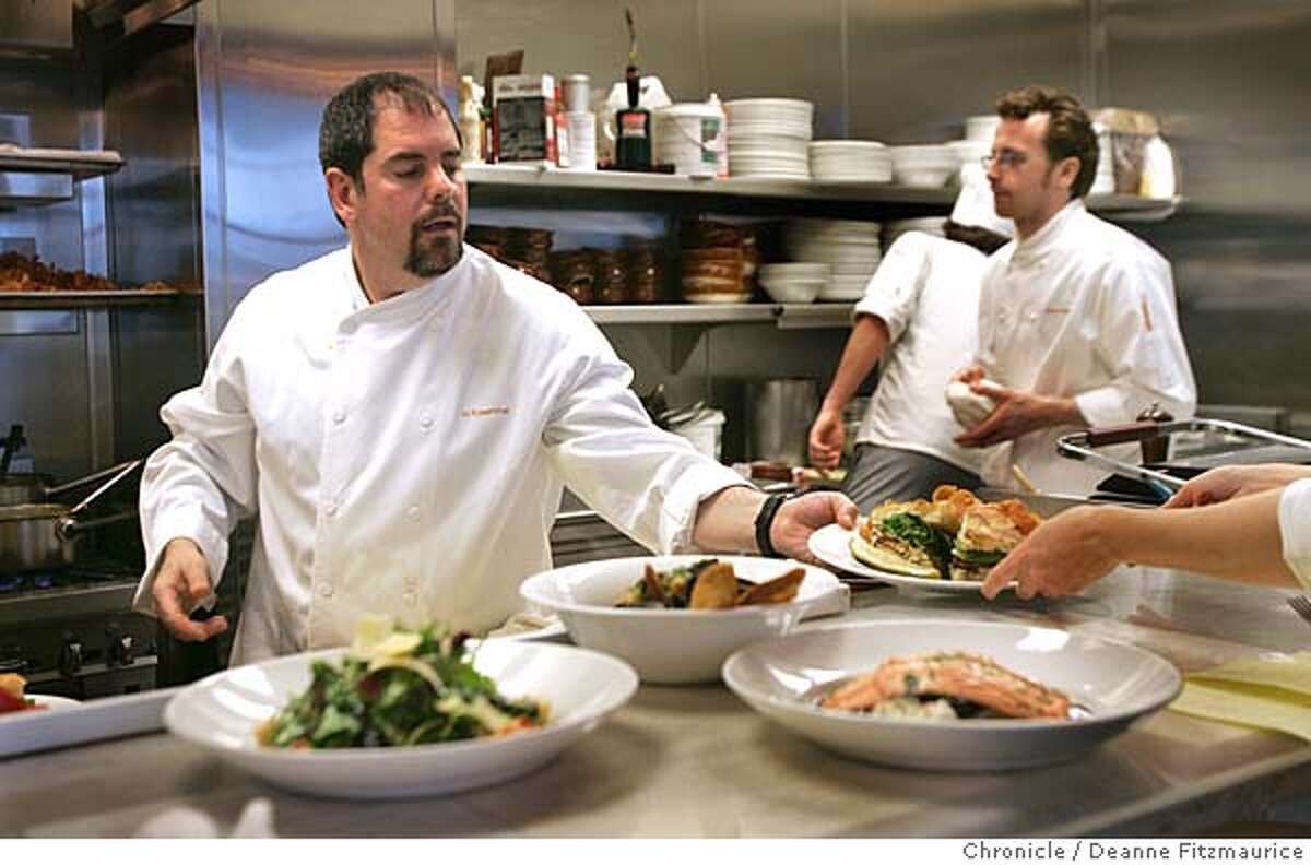 Mitch Rosenthal said he could not take a job as White House chef because his wife would not approve of him cooking for President George W. Bush. At right is Paul O'Brien. The White House is looking for a new chef. Several San Francisco chefs discussed whether they would work for President Bush. Deanne Fitzmaurice / The Chronicle