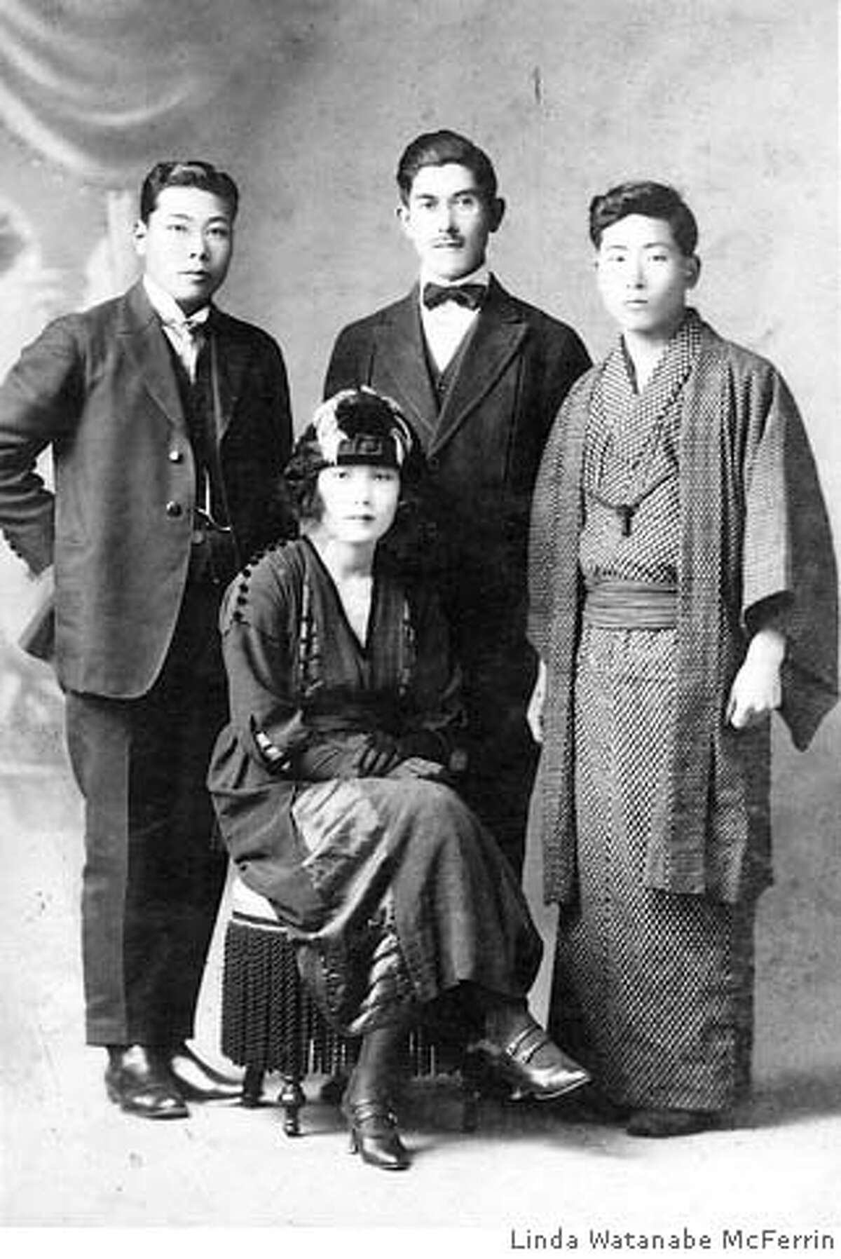 Watanabe family portrait: Tokue (the author's grandmother) and her brothers. Photo courtesy of Linda Watanabe McFerrin
