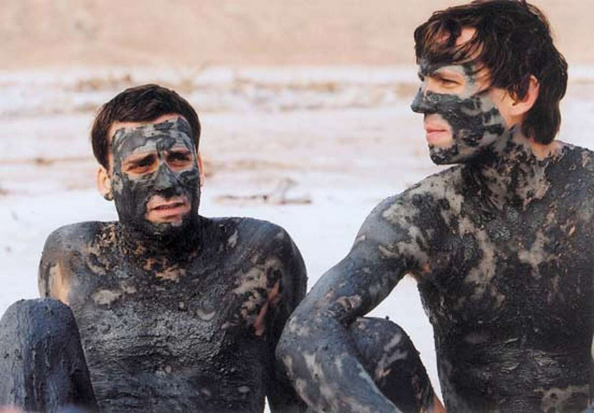 WALK04 Lior Ashkenazi and Knut Berger by the Dead sea IN Walk On Water. Lama Productions Ltd.
