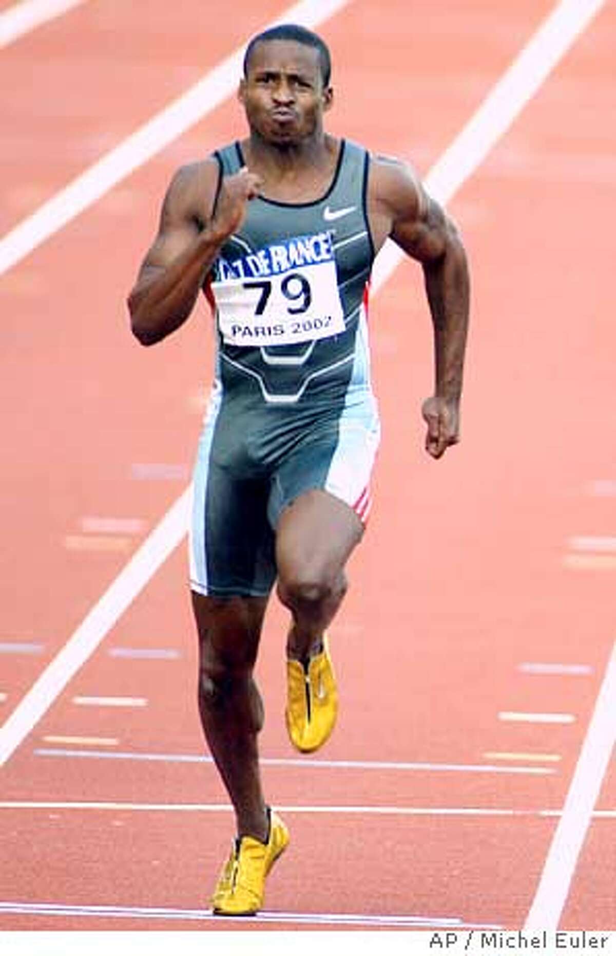 American Tim Montgomery, runs on his way to the new world record of 9.78 seconds in the men's 100m, during the final of the IAAF Grand Prix track and field meeting at the Charlety stadium in Paris, Saturday, Sept. 14, 2002. (AP Photo/Michel Euler) CAT Ran on: 02-21-2005 Sprinters Kelli White (left) and Tim Montgomery say Dr. Brian Goldman helped them obtain performance-enhancing substances. White says Goldman provided her with modafinil, while Montgomery says Goldman wrote a prescription for a drug that boosts testosterone. Ran on: 02-21-2005 Sprinters Kelli White (left) and Tim Montgomery say Dr. Brian Goldman helped them obtain performance-enhancing substances. White says Goldman provided her with modafinil, while Montgomery says Goldman wrote a prescription for a drug that boosts testosterone. Ran on: 02-21-2005 Sprinters Kelli White (left) and Tim Montgomery say Dr. Brian Goldman helped them obtain performance-enhancing substances. White says Goldman provided her with modafinil, while Montgomery says Goldman wrote a prescription for a drug that boosts testosterone.