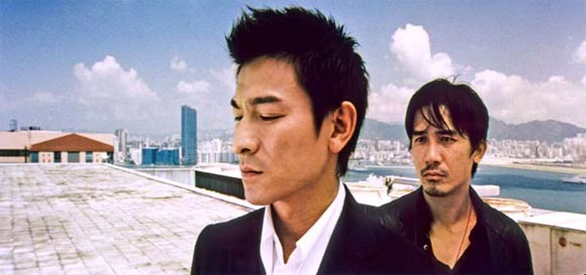Film still of Andy Lau, left, and Tony Leung in "Infernal Affairs."