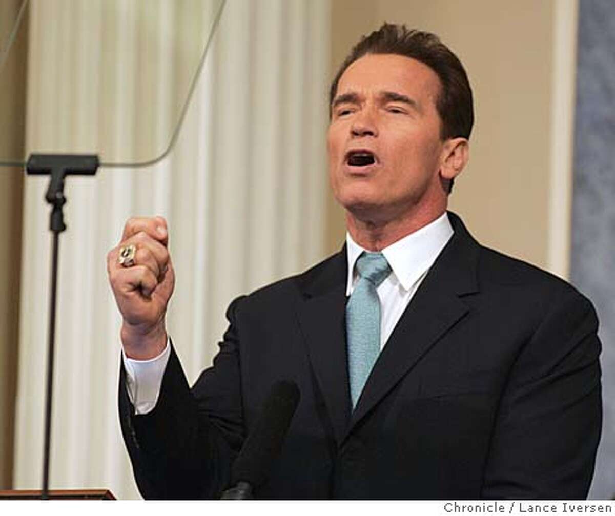 Schwarzenegger seeks big changes / OVERHAUL Governor takes combative