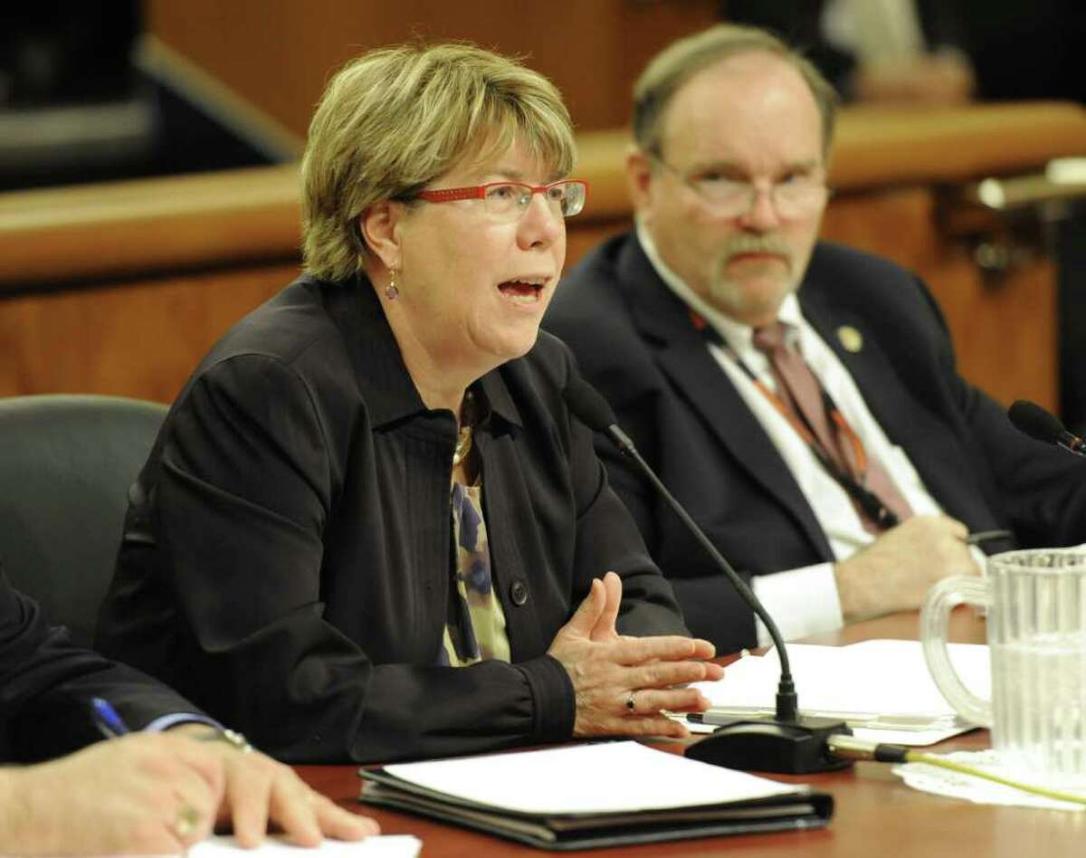 New York State Transportation Commissioner Joan McDonald speaks during a budget hearing in Albany, N.Y. Jan. 26, 2012. ( Skip Dickstein/Times Union)