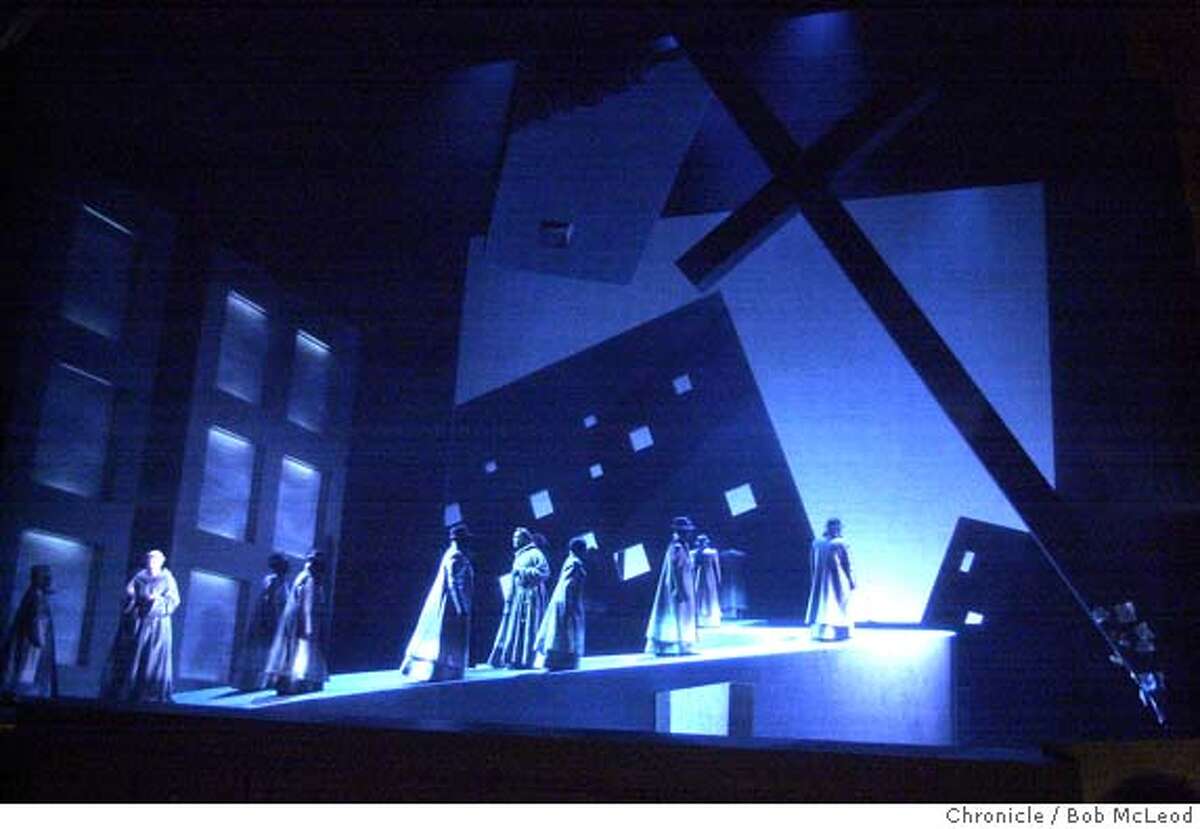 ASSISE30e-C-24SEP02-DD-BM St. Francoise D'Assise, at sf opera. the sets of act 1. Chronicle photo by Bob McLeod