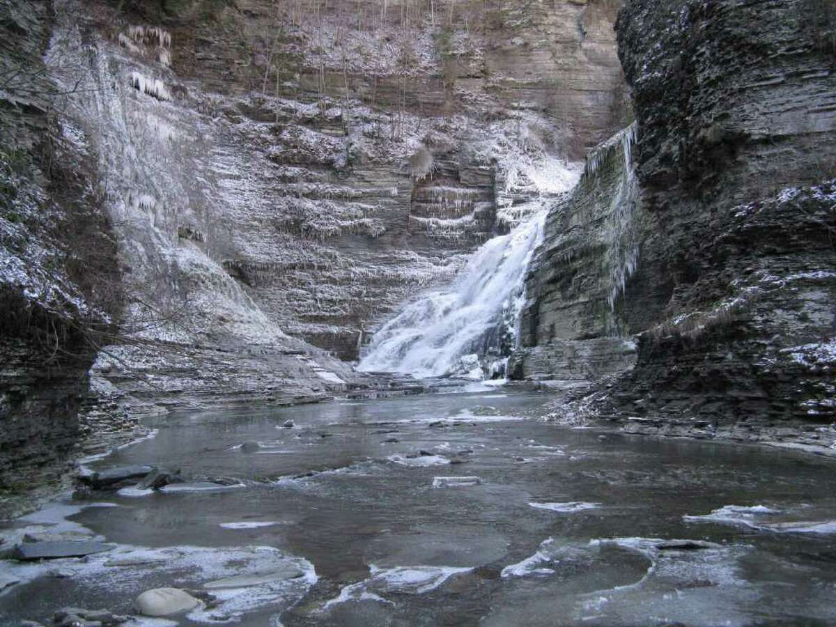 The lower end of Lucifer Falls at Robert H. Treman State Park in Ithaca. (Herb Terns/Times Union)