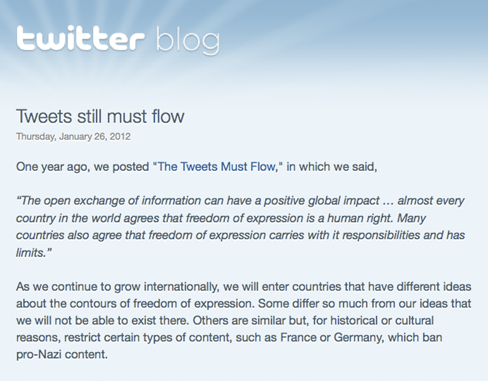 Twitter censorship. Must Flow.