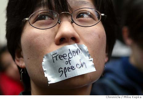 Silent Protest For Free Speech