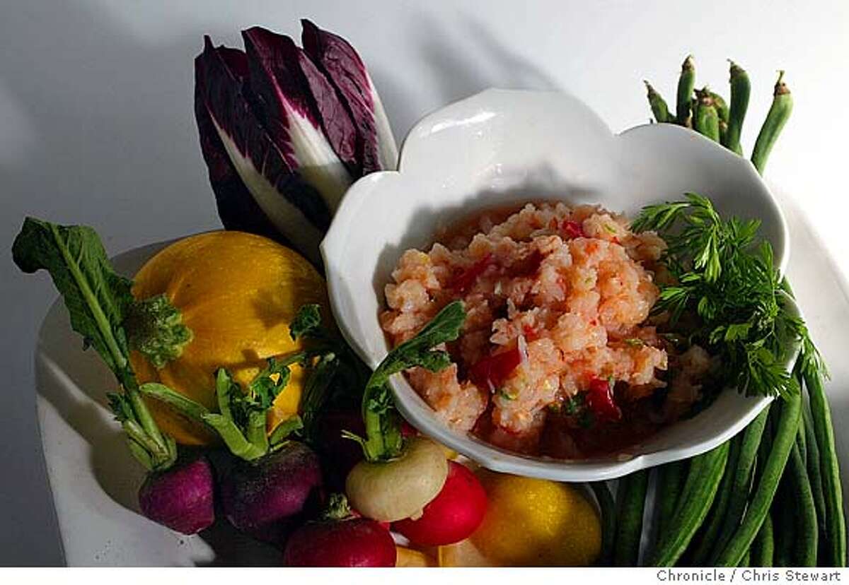 Event on 2/27/04 in San Francisco. Fresh shrimp salsa Thai style for Seafood by the Season recipe. Styled by Olivia Wu Chris Stewart / The Chronicle