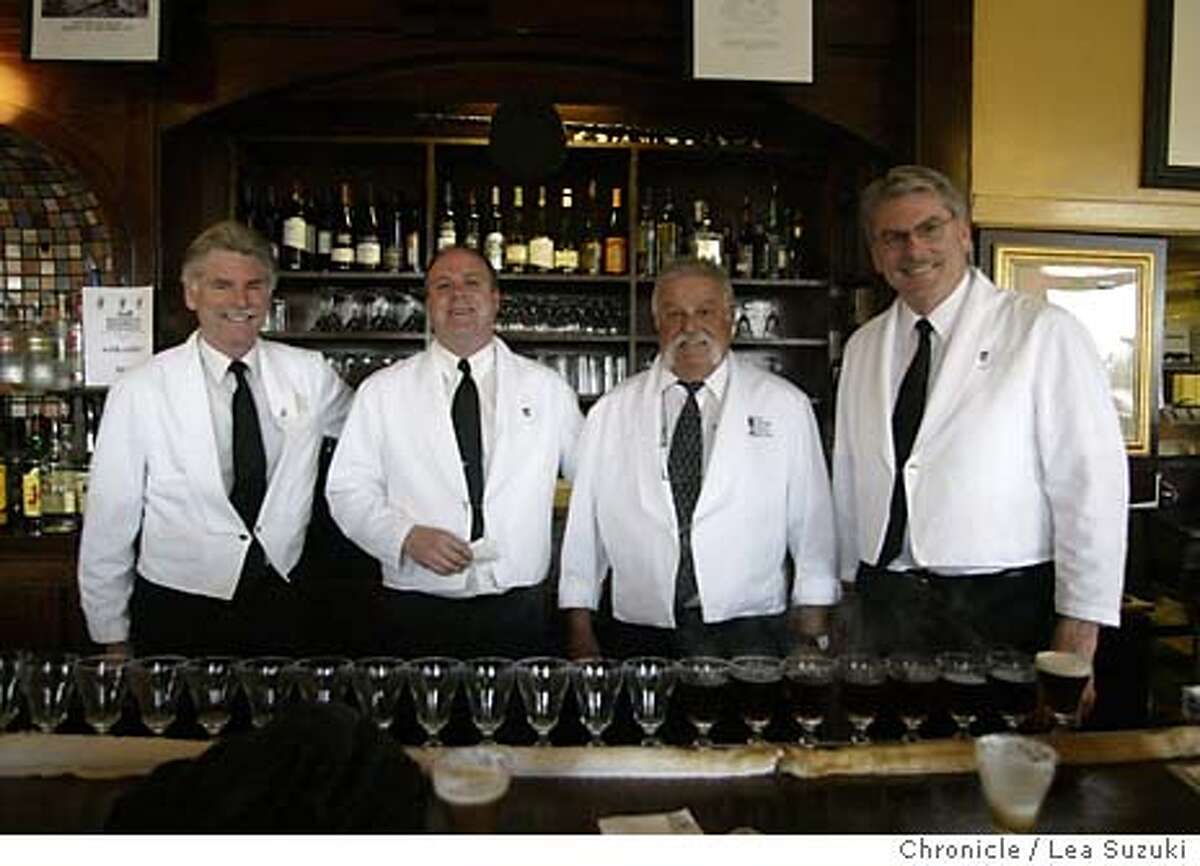 spirits18_016_ls.JPG From left: Larry Nolan, Clark Facer, Fred Dagnino and Paul Nolan.Retired bartender Fred Dagnino works at the Buena Vista Cafe on Hyde at Beach Streets on a Sunday on 2/29/04 in San Francisco. Lea Suzuki/San Francisco Chronicle Lea Suzuki/ San Francisco Chronicle ProductNameChronicle Buena Vista Cafe bartenders (from left) Larry Nolan, Clark Facer, Fred Dagnino and Paul Nolan have glass goblets lined up and ready to be filled with the restaurants signature Irish coffee drink.