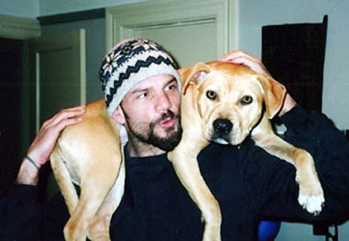 Guy Lowe and his dog Sophie.
