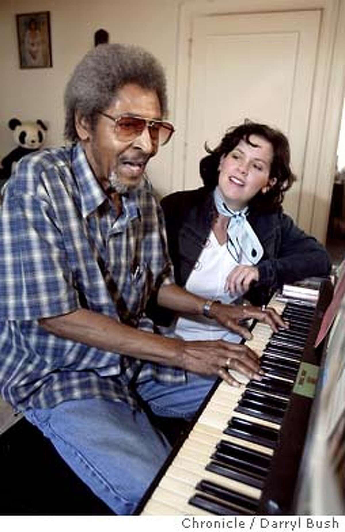 Bobby Sharp songwriter who wrote "Unchain My Heart" for Ray Charles and jazz/pop singer Natasha Miller in Sharp's home. Event on 4/14/04 in Alameda. Darryl Bush / The Chronicle