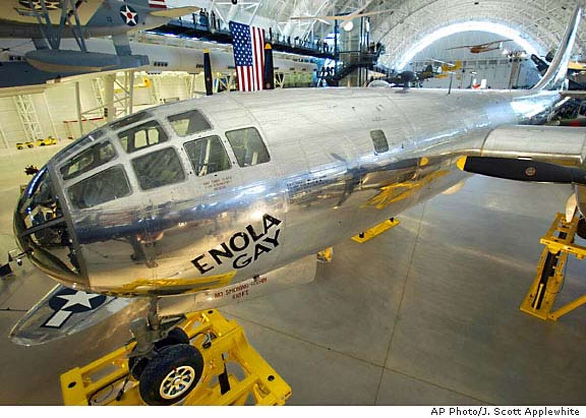 enola gay museum exhibit top view