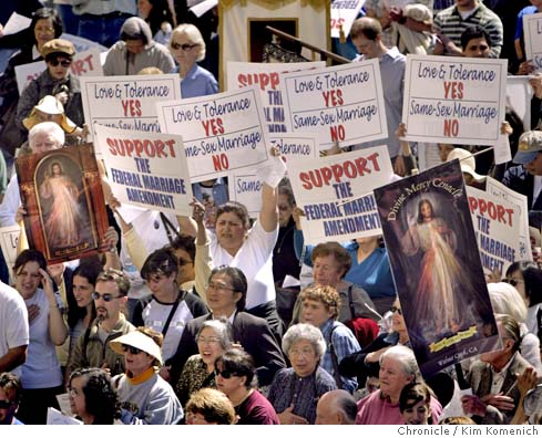 Speaking out against gay marriage / Two bishops lead Catholics marching ...