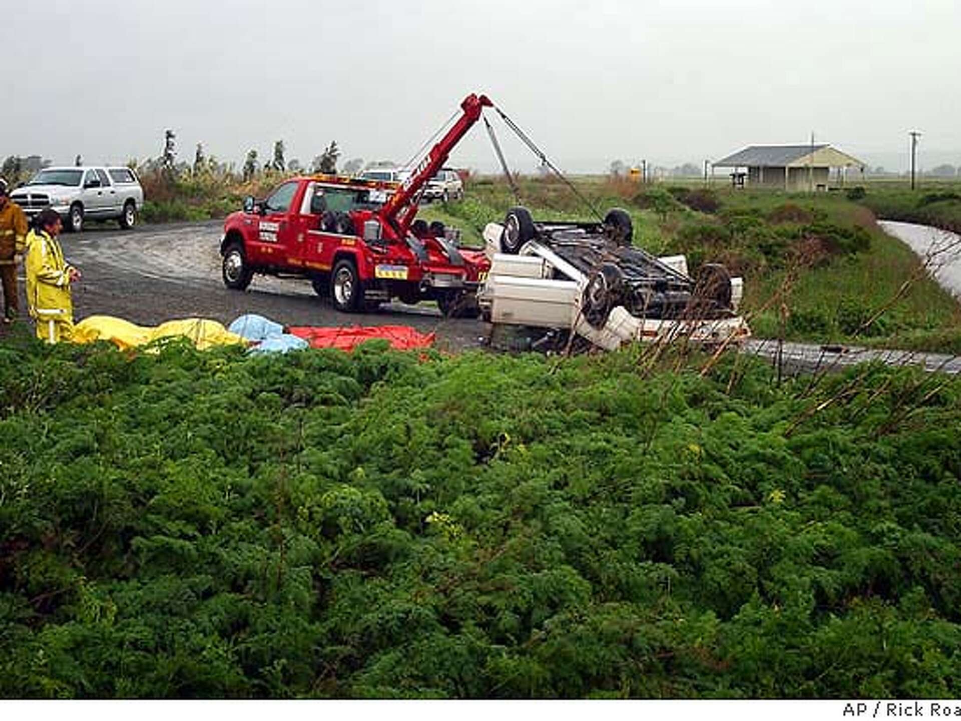 Crash kills 5 on Delta fishing trip / Car plunges into slough -- found  upside down