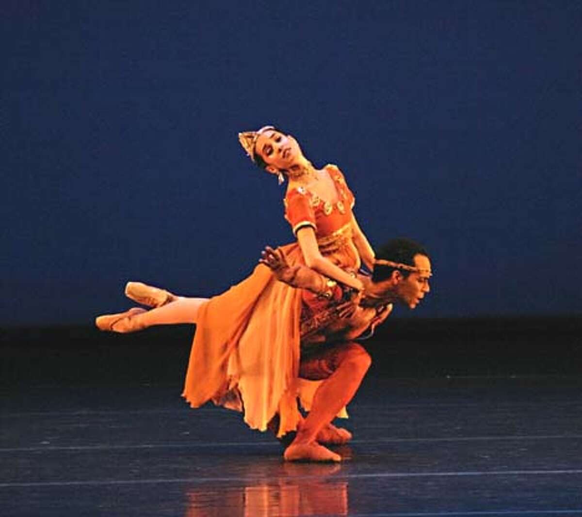 Pictured (Thais_03):� Duncan Cooper and Melissa Morrissey perform in Frederic Ashton�s �Meditation� from Thais, part of Dance Theatre of Harlem�s Cal Performances engagement at Zellerbach hall January 28 - February 1, 2004. on 1/27/04 in San Francisco. Joseph Rodman Joseph Rodman / HO