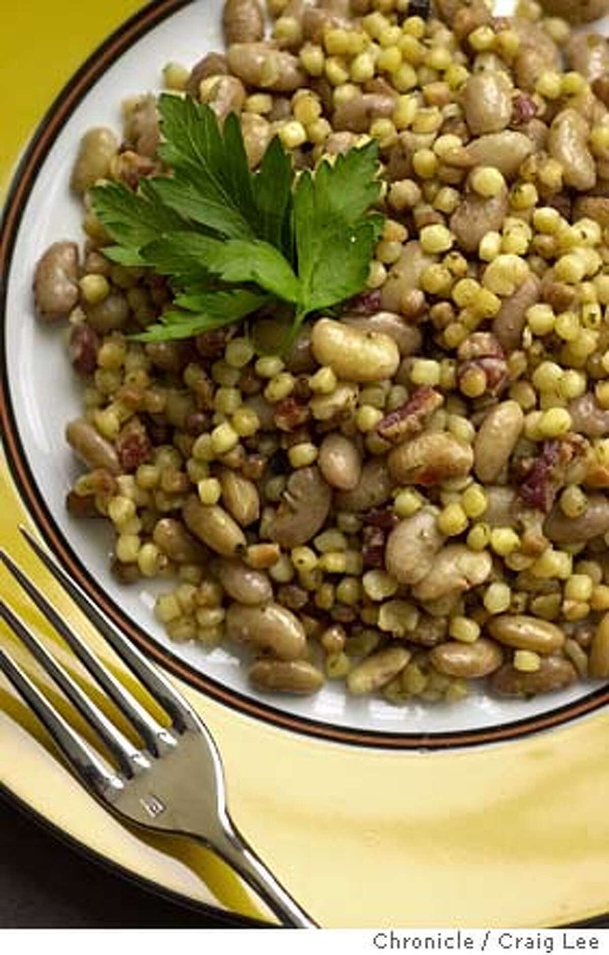 Photo of Fregola with Cranberry Beans. Food photo styled by Noel Advincula. Event on 12/23/03 in San Francisco. CRAIG LEE / The Chronicle