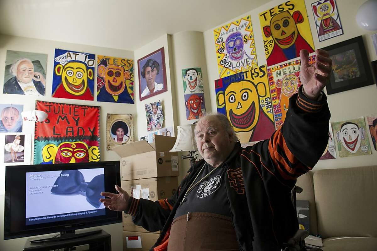 Artist Gary Arlington sits for a photograph in his home on January 21, 2012 in San Francisco, Calif.