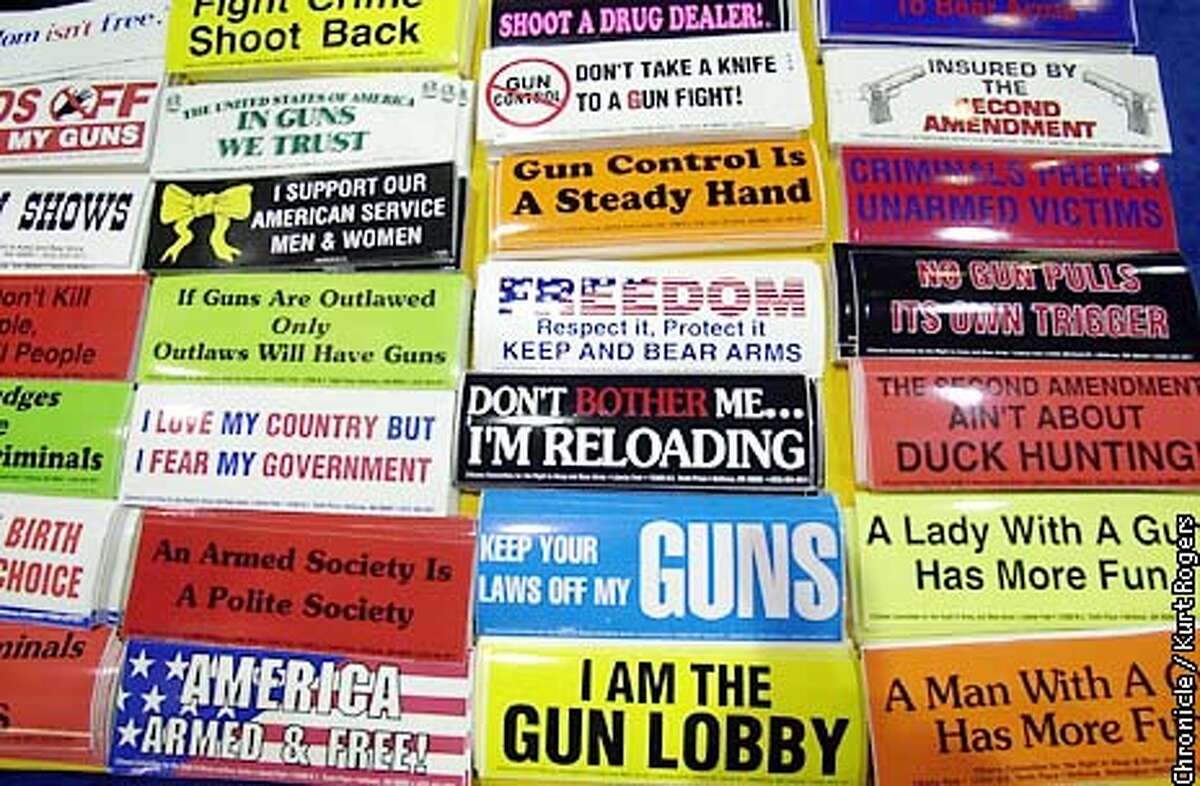 One of the booths where you can pick up some bumper stickers. 131st Annual National Rifle Association Meeting at the Reno Convention Center .Photo By Kurt Rogers