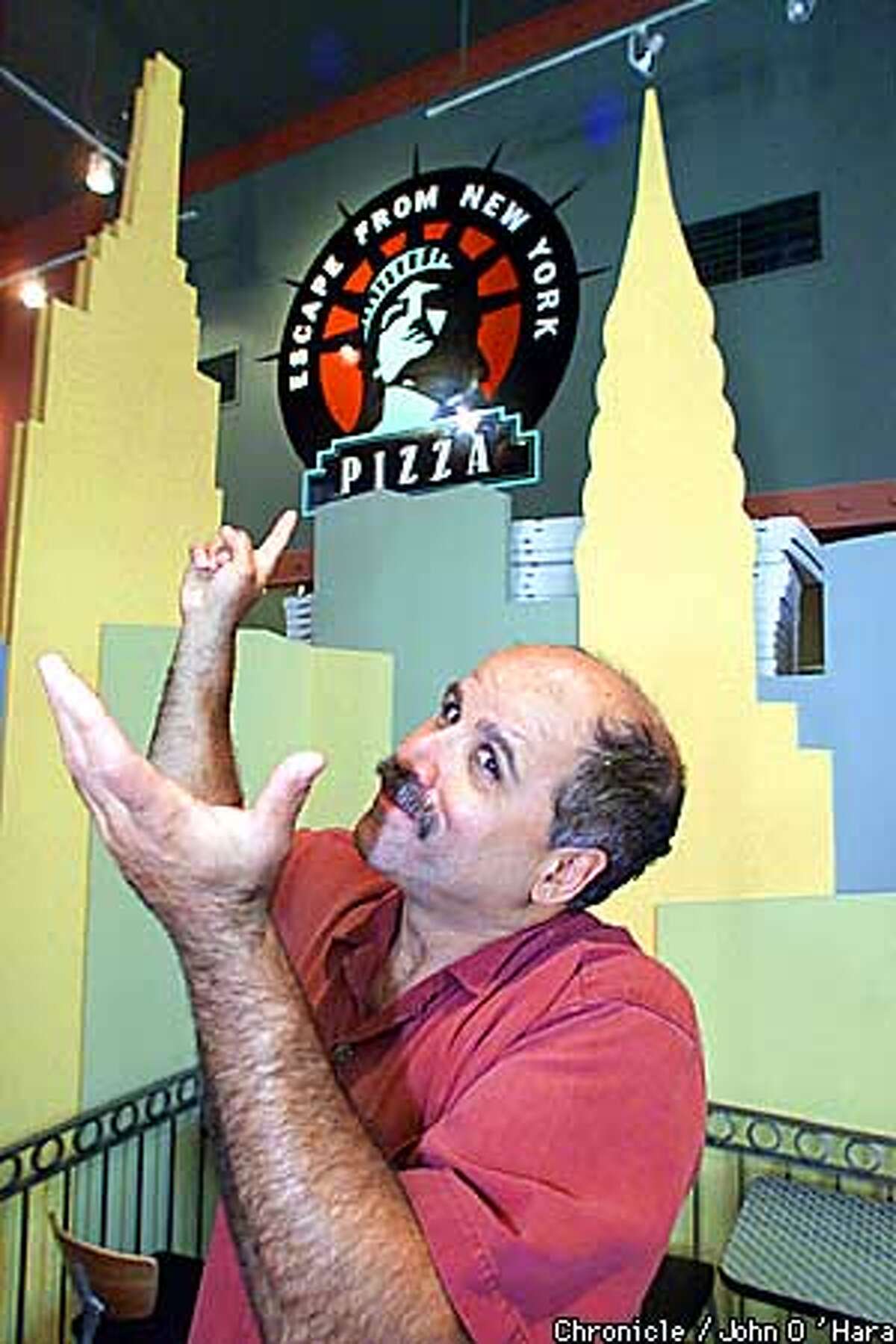 "Escape from New York Pizza", 333 Bush St. San Francisco, CA Paul Geffner, has been in the pizza business for 13 years. A resturant at Haight and Shrader Sts. (13 yrs), Castro & 18th Sts. (10 yrs), and 333 Bush St. (3 yrs). Photo/John O'Hara.