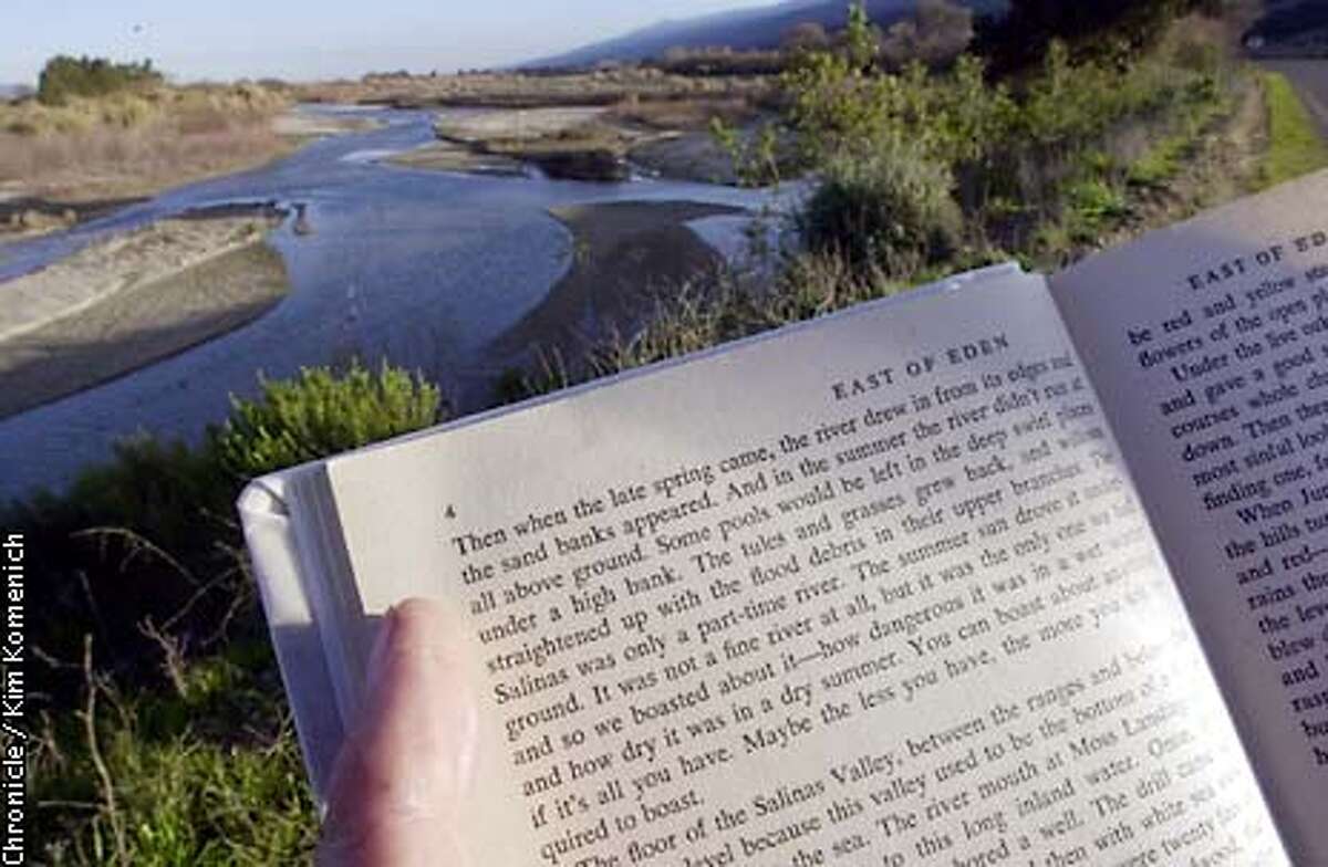 On the 100th anniversary of John Steinbeck's birth, we visit the National Steinbeck Center in Salinas as well as several sites in Monterey and the Salinas Valley that were inspiration for his novels. Here we compare a stretch of the Salinas River to words from "East of Eden" CHRONICLE PHOTO BY KIM KOMENICH