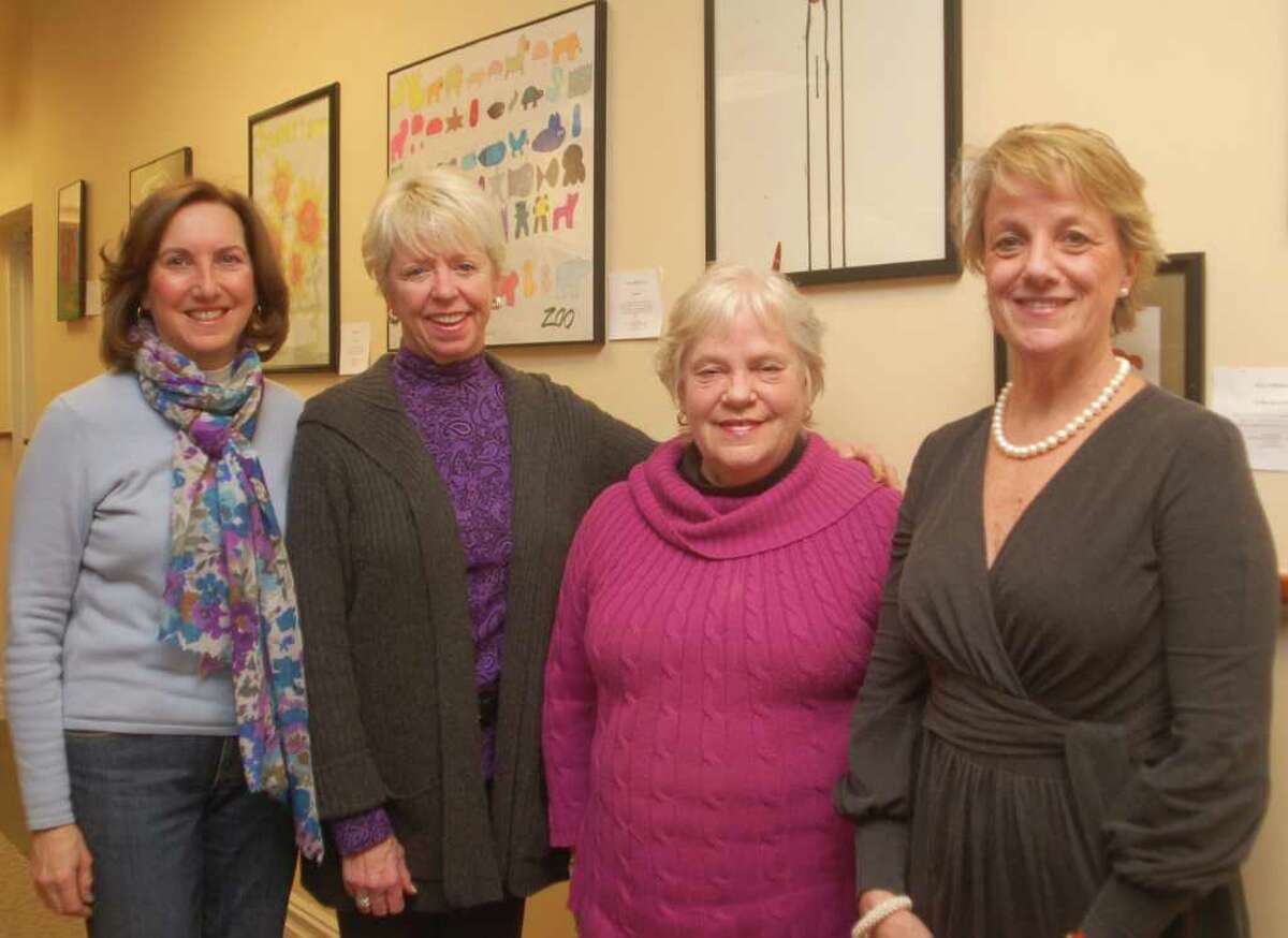 Laurie Saggese, Judy Bentley, Arts for Healing executive director Brooke Manning-Hinds and Gail Donovan of The Bank of New Canaan.