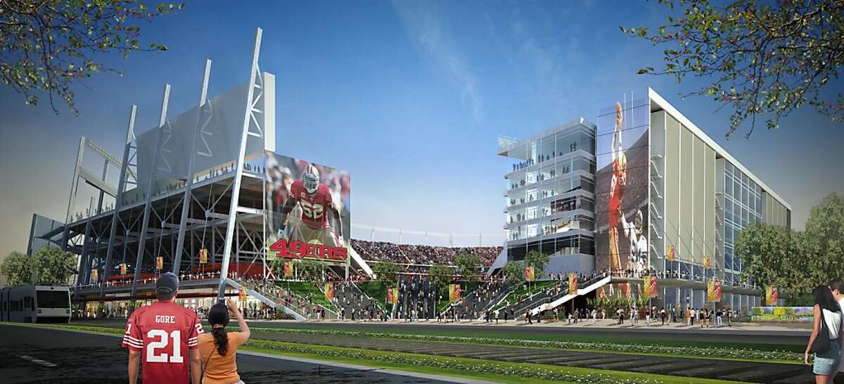 Rendering of proposed San Francisco 49ers stadium in Santa Clara as would be viewed from Tasman Drive.
