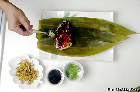 Ginger and Miso Black Cod in Banana Leaves